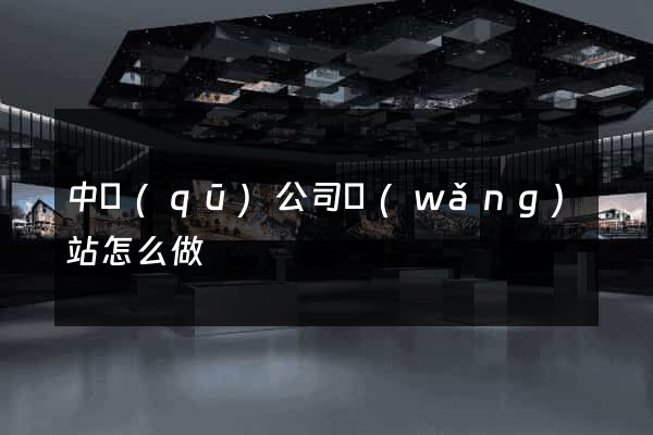 中區(qū)公司網(wǎng)站怎么做