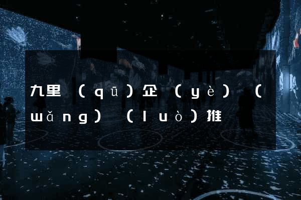 九里區(qū)企業(yè)網(wǎng)絡(luò)推廣