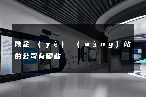 做企業(yè)網(wǎng)站的公司有哪些
