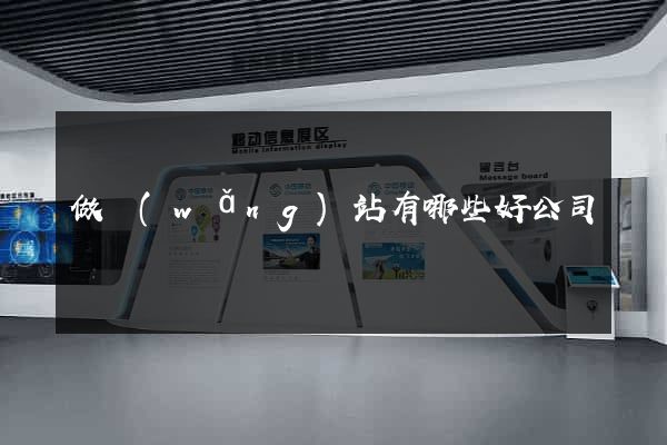 做網(wǎng)站有哪些好公司