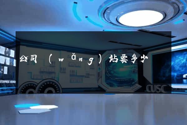 公司網(wǎng)站要多少錢