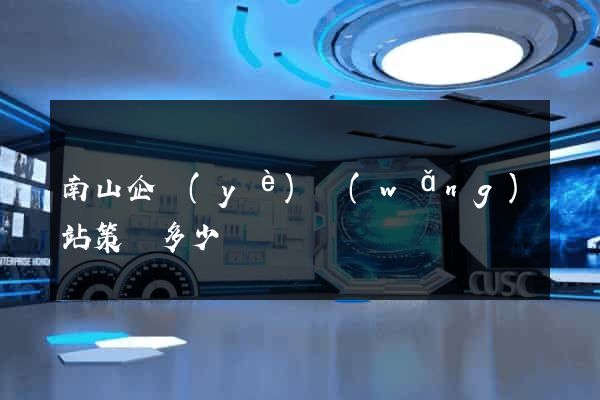 南山企業(yè)網(wǎng)站策劃多少錢