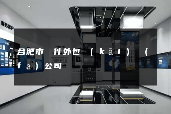 合肥市軟件外包開(kāi)發(fā)公司