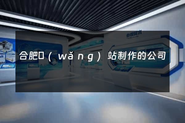 合肥網(wǎng)站制作的公司