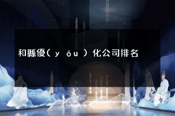 和縣優(yōu)化公司排名