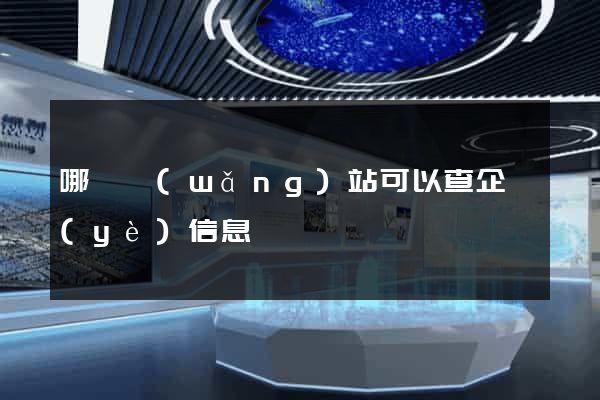 哪個網(wǎng)站可以查企業(yè)信息