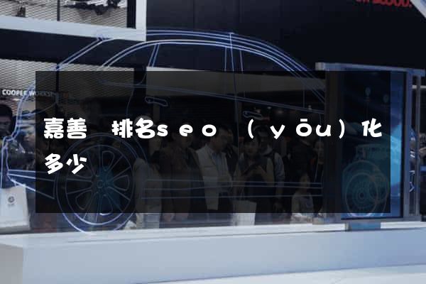 嘉善縣排名seo優(yōu)化多少錢