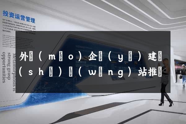 外貿(mào)企業(yè)建設(shè)網(wǎng)站推廣