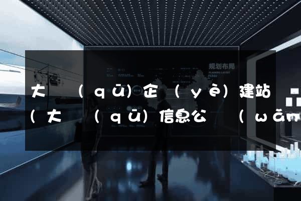 大觀區(qū)企業(yè)建站(大觀區(qū)信息公開網(wǎng))