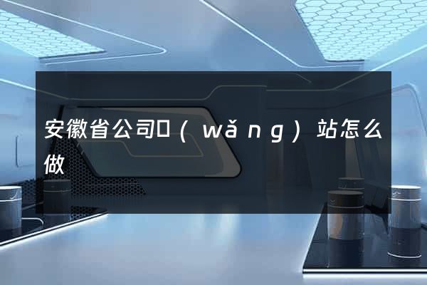 安徽省公司網(wǎng)站怎么做