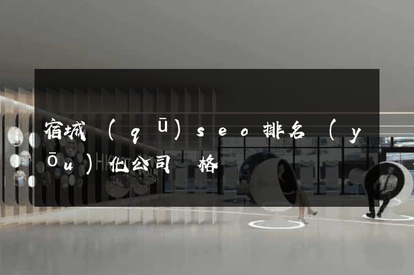 宿城區(qū)seo排名優(yōu)化公司價格