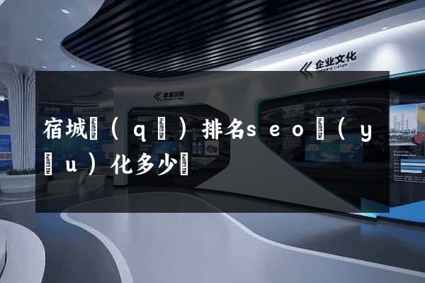 宿城區(qū)排名seo優(yōu)化多少錢
