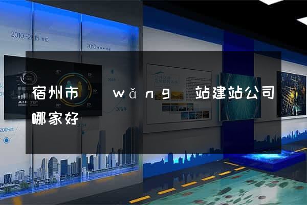 宿州市網(wǎng)站建站公司哪家好