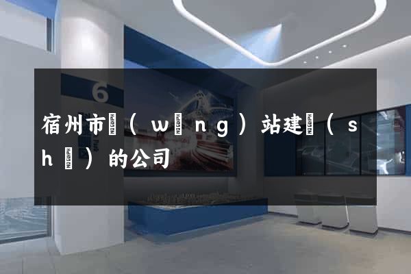 宿州市網(wǎng)站建設(shè)的公司