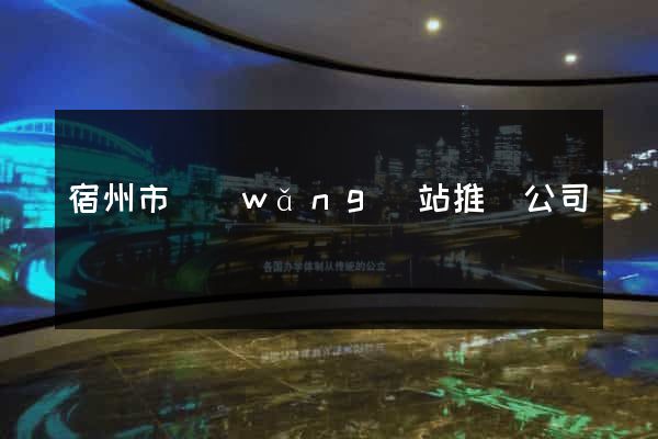 宿州市網(wǎng)站推廣公司