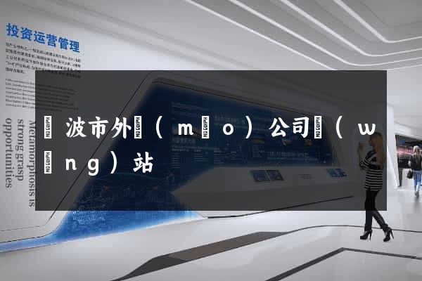 寧波市外貿(mào)公司網(wǎng)站