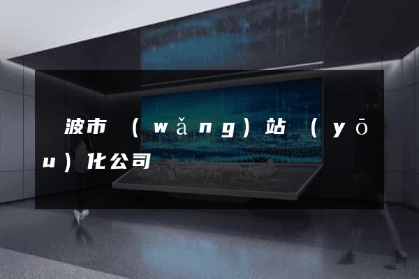 寧波市網(wǎng)站優(yōu)化公司