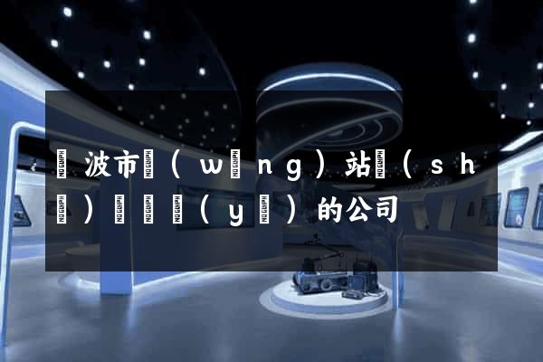 寧波市網(wǎng)站設(shè)計專業(yè)的公司