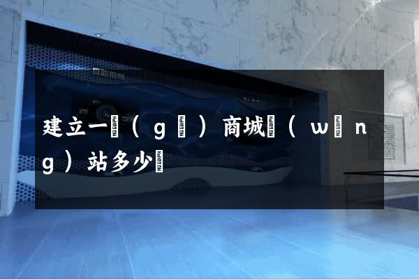 建立一個(gè)商城網(wǎng)站多少錢