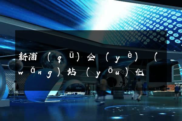 新浦區(qū)企業(yè)網(wǎng)站優(yōu)化