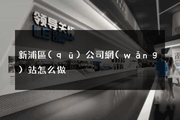 新浦區(qū)公司網(wǎng)站怎么做