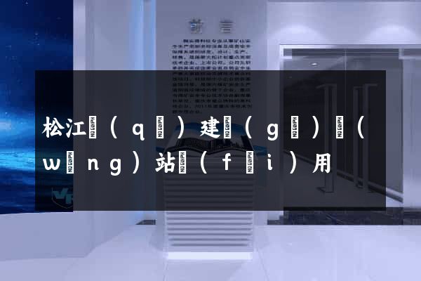 松江區(qū)建個(gè)網(wǎng)站費(fèi)用
