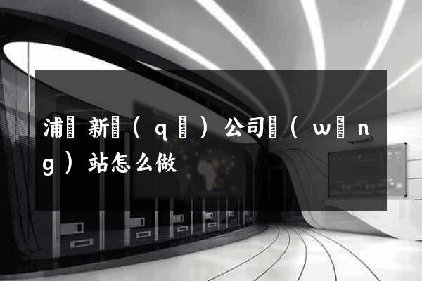 浦東新區(qū)公司網(wǎng)站怎么做