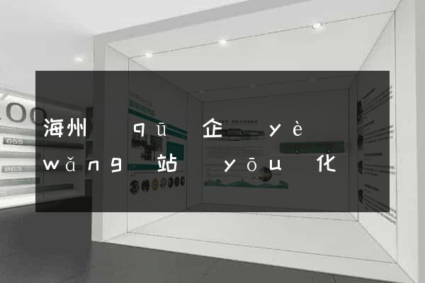 海州區(qū)企業(yè)網(wǎng)站優(yōu)化