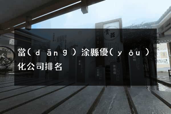 當(dāng)涂縣優(yōu)化公司排名