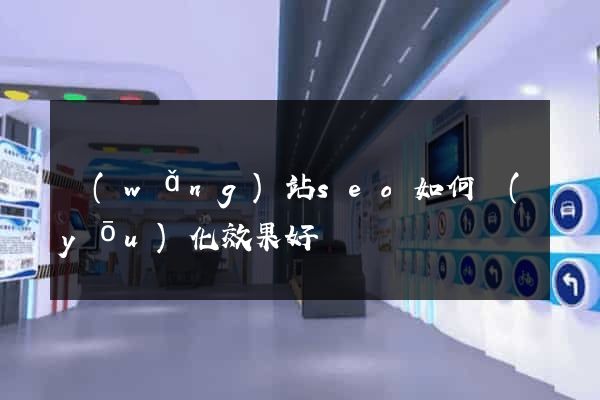 網(wǎng)站seo如何優(yōu)化效果好