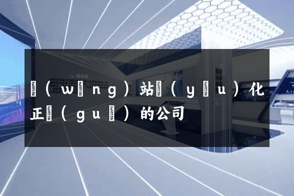 網(wǎng)站優(yōu)化正規(guī)的公司