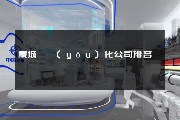 蒙城縣優(yōu)化公司排名