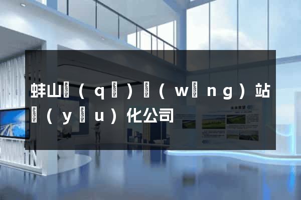 蚌山區(qū)網(wǎng)站優(yōu)化公司