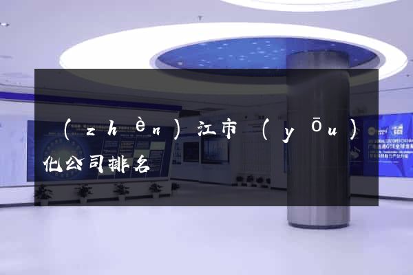 鎮(zhèn)江市優(yōu)化公司排名
