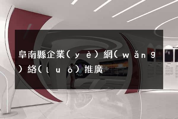 阜南縣企業(yè)網(wǎng)絡(luò)推廣