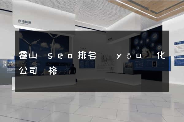 霍山縣seo排名優(yōu)化公司價格