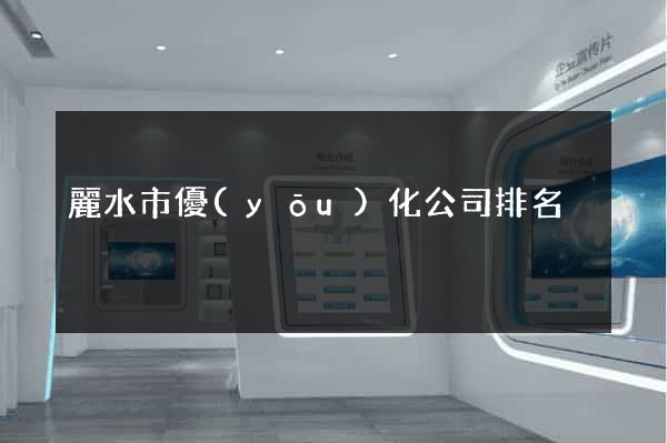 麗水市優(yōu)化公司排名