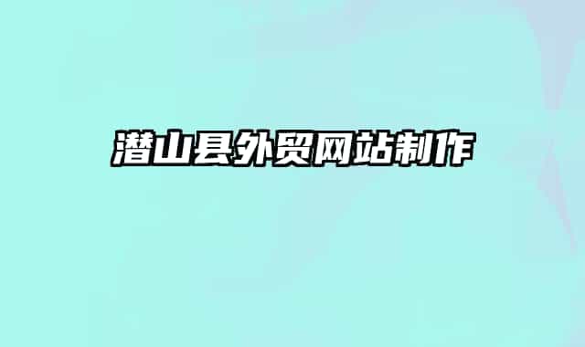 潛山縣外貿網站制作