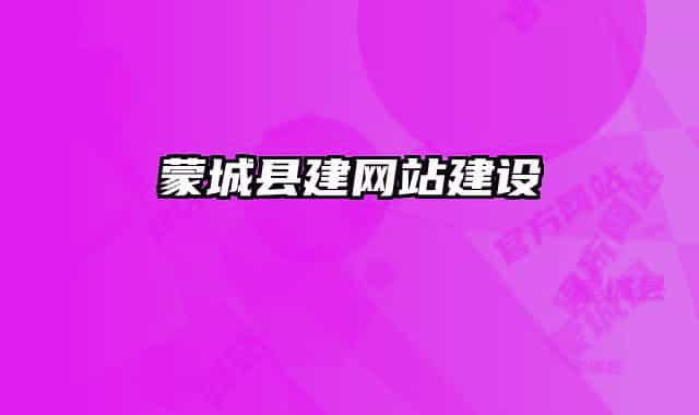 蒙城縣建網(wǎng)站建設(shè)