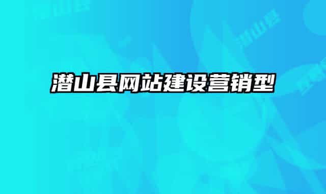 潛山縣網(wǎng)站建設(shè)營銷型