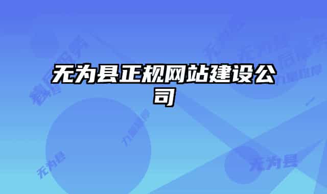 無(wú)為縣正規(guī)網(wǎng)站建設(shè)公司