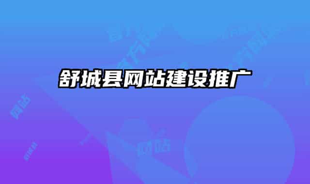舒城縣網站建設推廣