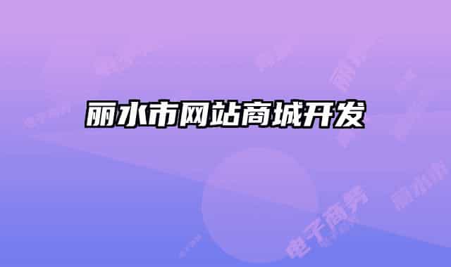 麗水市網(wǎng)站商城開發(fā)