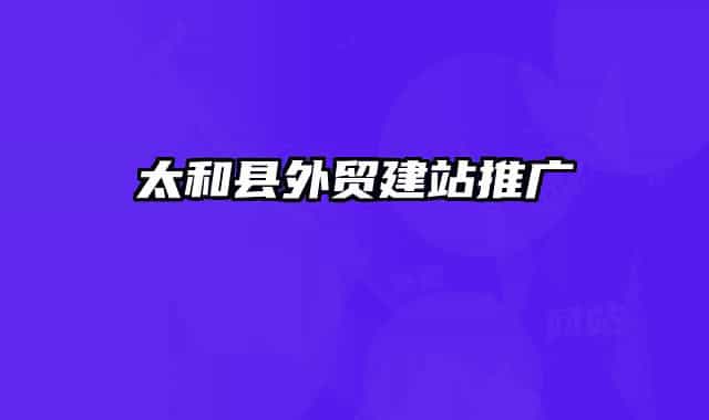 太和縣外貿(mào)建站推廣