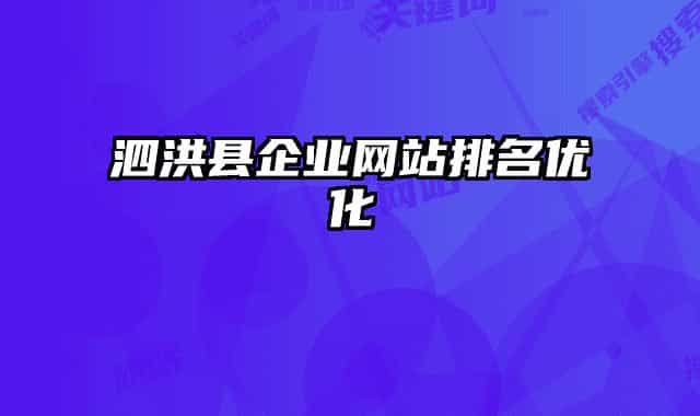 泗洪縣企業(yè)網(wǎng)站排名優(yōu)化