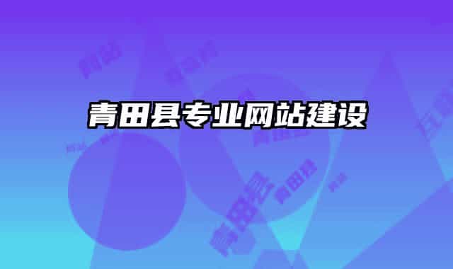 青田縣專業(yè)網(wǎng)站建設