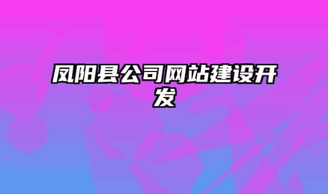 鳳陽(yáng)縣公司網(wǎng)站建設(shè)開發(fā)