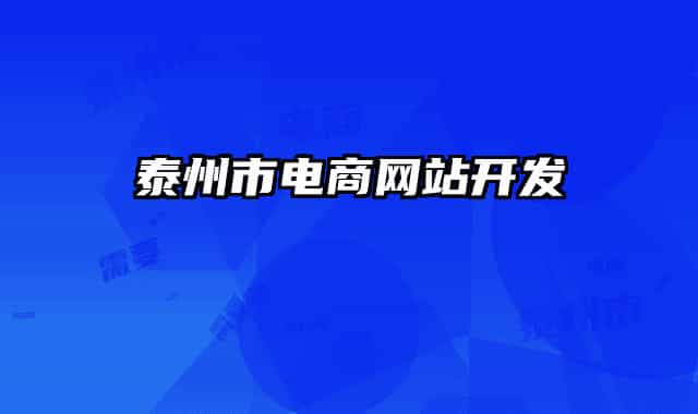 泰州市電商網(wǎng)站開發(fā)
