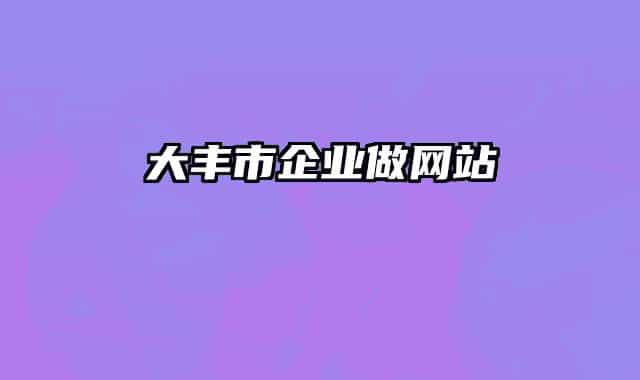 大豐市企業(yè)做網(wǎng)站