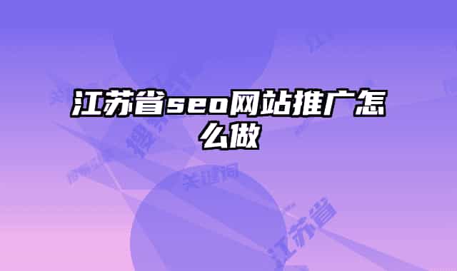 江蘇省seo網(wǎng)站推廣怎么做
